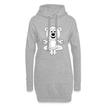 YOGA - PILATES - EISBÄR - TIER - KIND - BABY - Hoodie-Kleid - Grau meliert - Vorne