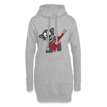 PANTHER - GITARRIST - MUSIK - TIER - KIND - BABY - Hoodie-Kleid - Grau meliert - Vorne