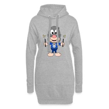 MAULWURF - ZAUBERER - TIER - KIND - BABY - Hoodie-Kleid - Grau meliert - Vorne