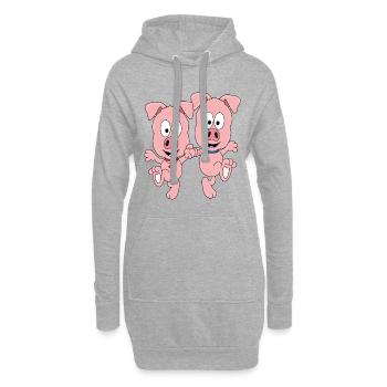 SCHWEINE - TANZEN - LIEBE - TANZPAAR - TANZSCHULE - Hoodie-Kleid - Grau meliert - Vorne