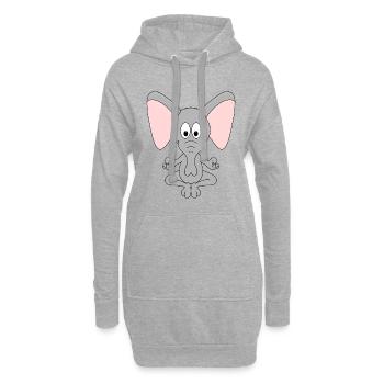 ELEFANT - PILATES - YOGA - TIER - KIND - BABY - Hoodie-Kleid - Grau meliert - Vorne