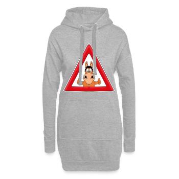 ACHTUNG PFERD - TIER - REITEN - PFERDESPORT - Hoodie-Kleid - Grau meliert - Vorne