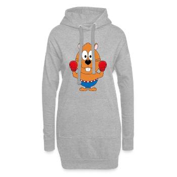 BOXER - BIBER - OTTER - TIER - KIND - BABY - Hoodie-Kleid - Grau meliert - Vorne