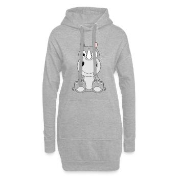 NASHORN - TIER - KIND - BABY - Hoodie-Kleid - Grau meliert - Vorne