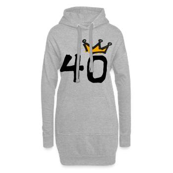 40e anniversaire Krone - Sweat-shirt à capuche long Femme - gris chiné - Devant