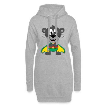 PANTHER - SUPERHELD - TIER - KIND - BABY - Hoodie-Kleid - Grau meliert - Vorne