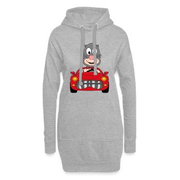 MAULWURF - AUTO - TIER - KIND - BABY - Hoodie-Kleid - Grau meliert - Vorne