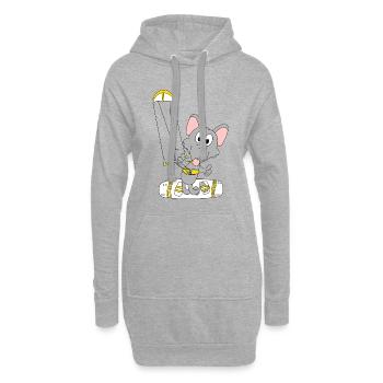 WASSERRATTE - RATTE - KITER - KITESURFER - Hoodie-Kleid - Grau meliert - Vorne