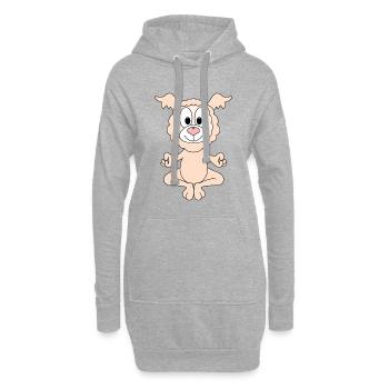 LAMA - YOGA - PILATES - LIEBE - TIER - KIND - BABY - Hoodie-Kleid - Grau meliert - Vorne