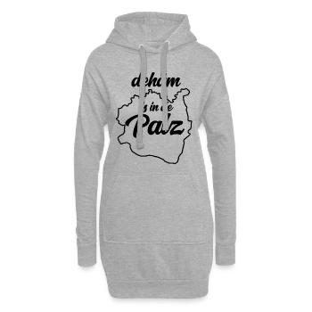 zuhause ist in der Pfalz - dehäm is in de Palz Ges - Hoodie-Kleid - Grau meliert - Vorne