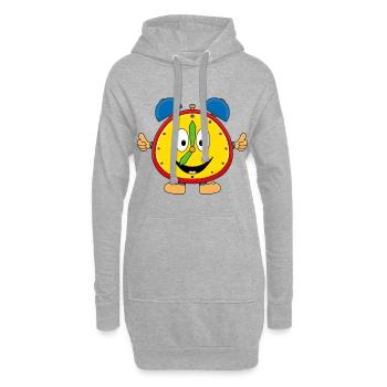WECKER - UHR - UHRZEIT - KINDER - BABY - Hoodie-Kleid - Grau meliert - Vorne