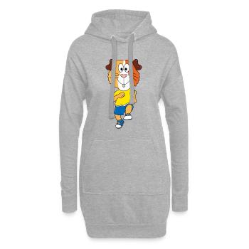MEERSCHWEINCHEN - JOGGEN - TIER - KIND - BABY - Hoodie-Kleid - Grau meliert - Vorne