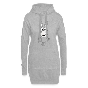 ESEL - YOGA - PILATES - TIER - KIND - BABY - Hoodie-Kleid - Grau meliert - Vorne