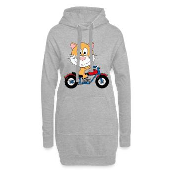 HAMSTER - MOTORRADFAHRER - BIKER - TIER - Hoodie-Kleid - Grau meliert - Vorne