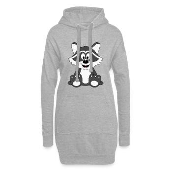 WASCHBÄR - TIER - KIND - BABY - Hoodie-Kleid - Grau meliert - Vorne