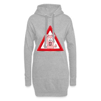 ACHTUNG SCHWEIN - SAU - TIER - TIERISCH - Hoodie-Kleid - Grau meliert - Vorne