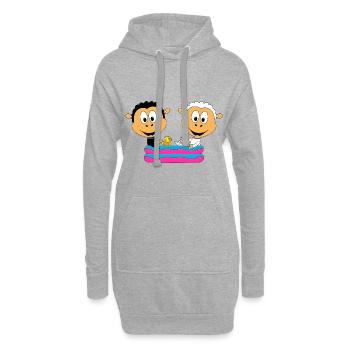 SCHAFE - POOL - TIERE - KIND - BABY - Hoodie-Kleid - Grau meliert - Vorne