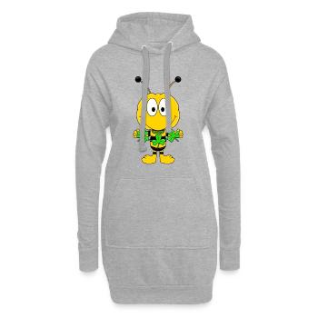 BIENE - KLEE - KLEEBLÄTTER - TIER - KIND - BABY - Hoodie-Kleid - Grau meliert - Vorne