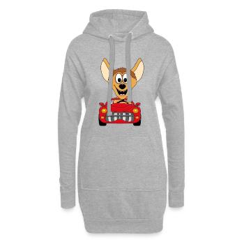 HYÄNE - AUTO - TIER - KIND - BABY - Hoodie-Kleid - Grau meliert - Vorne