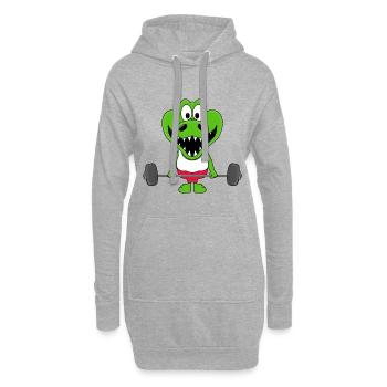 KROKODIL - GEWICHTHEBER - BODYBUILDING - FITNESS - Hoodie-Kleid - Grau meliert - Vorne