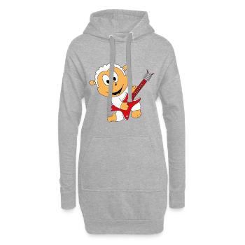 GITARRE - GITARRIST - MUSIK - SCHAF - TIER - BABY - Hoodie-Kleid - Grau meliert - Vorne