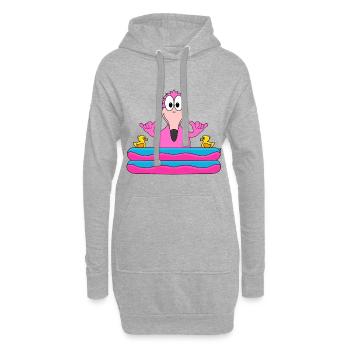 FLAMINGO - PLANSCHBECKEN - SOMMER - BADEN - SHAKA - Hoodie-Kleid - Grau meliert - Vorne