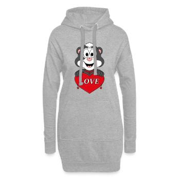 STINKTIER - LIEBE - LOVE - TIER - KIND - BABY - Hoodie-Kleid - Grau meliert - Vorne