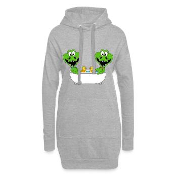 KROKODILE - BADEWANNE - BADEN - TIERE - KINDER - Hoodie-Kleid - Grau meliert - Vorne