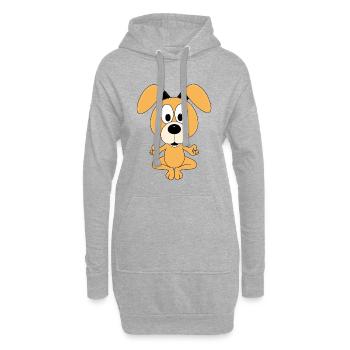 YOGA - PILATES - HUND - TIER - KIND - BABY - Hoodie-Kleid - Grau meliert - Vorne