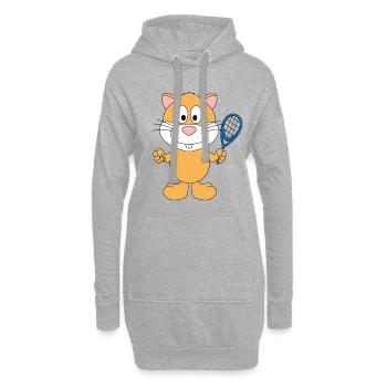 TENNIS - TENNISSPIELER - SPORT - HAMSTER - TIER - Hoodie-Kleid - Grau meliert - Vorne