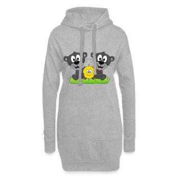 SONNE - SOMMER - LIEBE - PANTHER - TIERE - KINDER - Hoodie-Kleid - Grau meliert - Vorne
