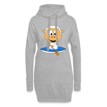SCHAF - KANU - KAJAK - WASSERSPORT - BOOT - SCHIFF - Hoodie-Kleid - Grau meliert - Vorne