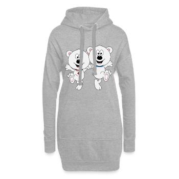 EISBÄREN - TANZEN - LIEBE - TANZPAAR - TIERE - Hoodie-Kleid - Grau meliert - Vorne