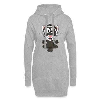 YOGA - PILATES - FRETTCHEN - TIER - TIERISCH - FUN - Hoodie-Kleid - Grau meliert - Vorne