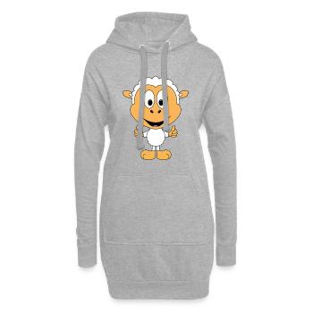 SCHAF - TIER - KIND - BABY - TIERISCH - FUN - Hoodie-Kleid - Grau meliert - Vorne