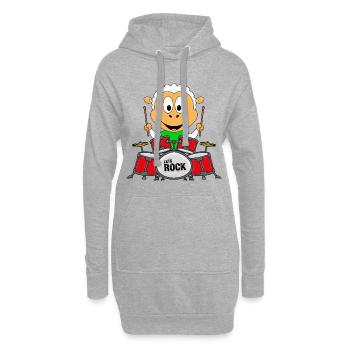 SCHAF - SCHLAGZEUG - MUSIK - MUSIKER - ROCK - Hoodie-Kleid - Grau meliert - Vorne