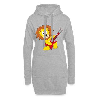 LÖWE - GITARRE - MUSIK - GITARRIST - LIEBE - TIER - Hoodie-Kleid - Grau meliert - Vorne