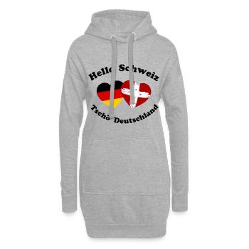 Hallo Schweiz - Hoodie-Kleid - Grau meliert - Vorne