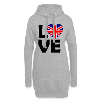 Britische Liebe - Hoodie-Kleid - Grau meliert - Vorne