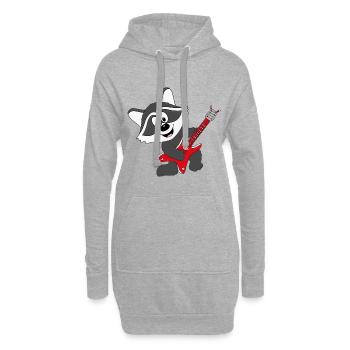 WASCHBÄR - GITARRIST - GITARRE - MUSIKER - TIER - Hoodie-Kleid - Grau meliert - Vorne