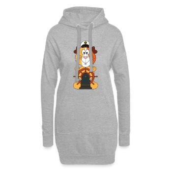 KAPITÄN - BOOT - SCHIFF - MEER - MEERSCHWEINCHEN - Hoodie-Kleid - Grau meliert - Vorne