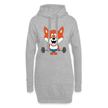 FUCHS - FITNESS - BODYBUILDER - FITNESSSTUDIO - Hoodie-Kleid - Grau meliert - Vorne