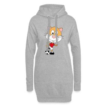 HAMSTER - FUßBALL - SPORT - TIER - KIND - BABY - Hoodie-Kleid - Grau meliert - Vorne