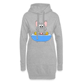WASSERRATTE - RATTE - BADEWANNE - TIERISCH - Hoodie-Kleid - Grau meliert - Vorne