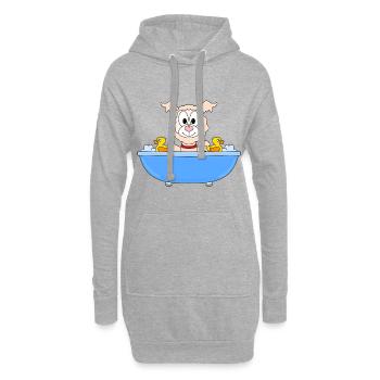 ALPAKA - LAMA - BADEWANNE - TIER - TIERISCH - Hoodie-Kleid - Grau meliert - Vorne