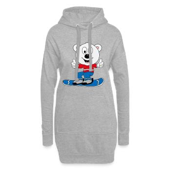 SNOWBOARD - EISBÄR - WINTERSPORT - TIER - Hoodie-Kleid - Grau meliert - Vorne