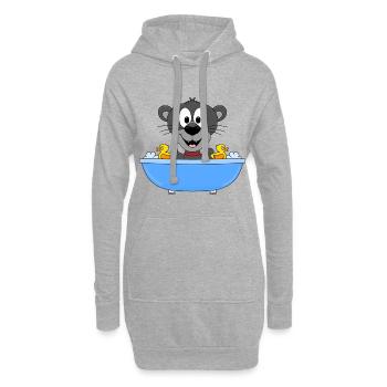 PANTHER - BADEWANNE - TIER - TIERISCH - KINDER - Hoodie-Kleid - Grau meliert - Vorne