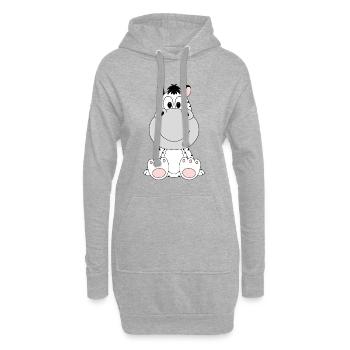 ZEBRA - TIER - KINDER - BABY - ZOO - Hoodie-Kleid - Grau meliert - Vorne