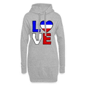 Français Amour - Sweat-shirt à capuche long Femme - gris chiné - Devant