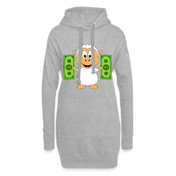 SCHAF - GELD - TIER - TIERISCH - Hoodie-Kleid - Grau meliert - Vorne